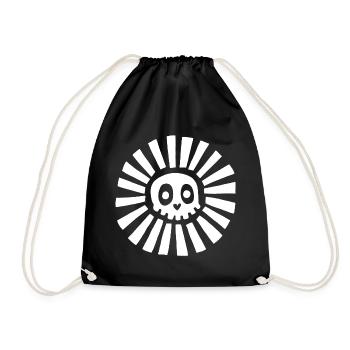 Crâne ensoleillé blanc - Sac de sport léger - noir - Devant