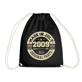 July 2009 Birthday present 2009 I Made in July - Drawstring Bag - black - Front