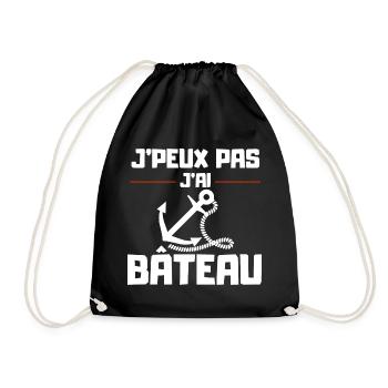 I can't I have a boat - Drawstring Bag - black - Front
