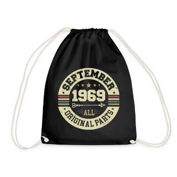 55th birthday 1969 Legendary since September 1969 - Drawstring Bag - black - Front