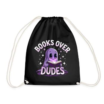 Ghost Woman Loves Reading Halloween - Drawstring Bag - black - Front