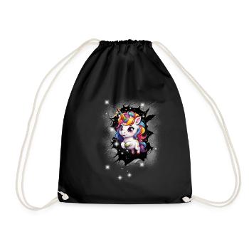 Unicorn Unicorns Mythical Creatures Mythical Animals Child Baby - Drawstring Bag - black - Front