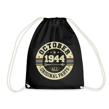 Legendary since October 1944 Birthday October 1944 - Drawstring Bag - black - Front