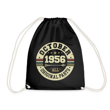 Legendär seit Oktober 1956 Geburtstag Oktober 1956 - Turnbeutel - Schwarz - Vorne