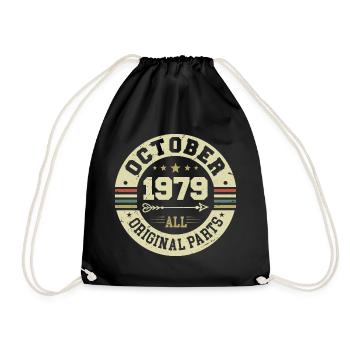 Legendary since October 1979 Birthday October 1979 - Drawstring Bag - black - Front
