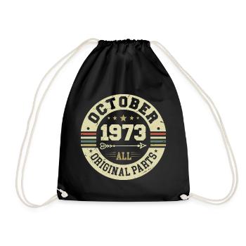 Legendary since October 1973 Birthday October 1973 - Drawstring Bag - black - Front