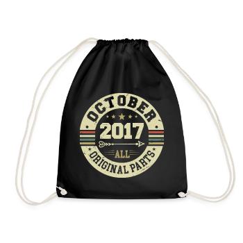 Legendary since October 2017 Birthday October 2017 - Drawstring Bag - black - Front
