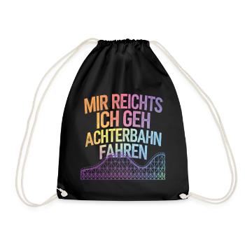 Roller Coaster Amusement Park Roller Coaster - Drawstring Bag - black - Front