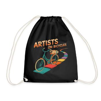 Artists on Bicycles - Drawstring Bag - black - Front