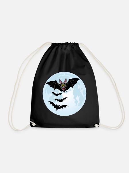 Chauves souris vampires et lune - Sac de sport léger - noir
