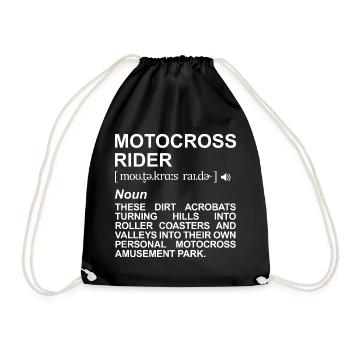 Motocross rider definition - Drawstring Bag - black - Front