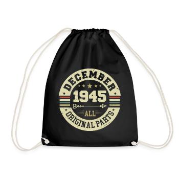Legenden Geburtstag Dezember 1945 geboren Geschenk - Turnbeutel - Schwarz - Vorne