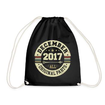 Legends Birthday December 2017 Born Gift - Drawstring Bag - black - Front