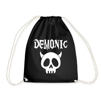 Tête de mort démoniaque blanc - Sac de sport léger - noir - Devant