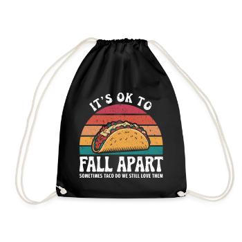Love for humanity and tacos - Drawstring Bag - black - Front