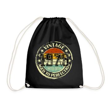 Vintage Quality 1975 Birthday Party Gift - Drawstring Bag - black - Front