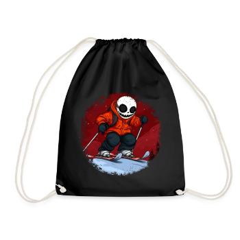 Skiers Skull - Drawstring Bag - black - Front