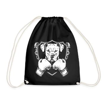Hund Boxer Fighter - Turnbeutel - Schwarz - Vorne