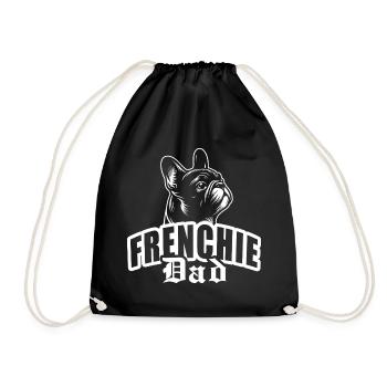 "Frenchie Dad" with dog head - Drawstring Bag - black - Front