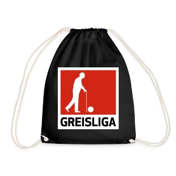 Greisliga - AH Alte Herren Fußball Liga - Turnbeutel - Schwarz - Vorne