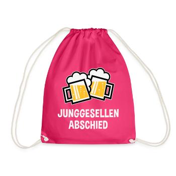 Junggesellenabschied (Bier Bayrische Bierkrüge 3C) - Turnbeutel - Fuchsia - Vorne