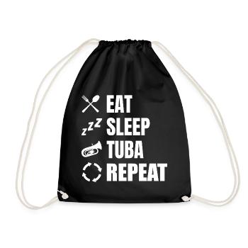 Eat Sleep Tuba Repeat - Drawstring Bag - black - Front