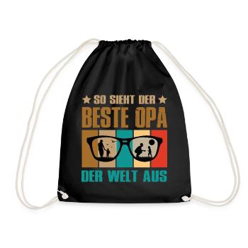 So Sieht Der Beste Opa Der Welt Aus - Turnbeutel - Schwarz - Vorne