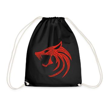 Loup démoniaque rouge - Sac de sport léger - noir - Devant
