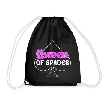 Spades of Spades Playing Card Card Game - Drawstring Bag - black - Front