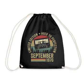 Né en septembre 1970 Millésime 1970 - Sac de sport léger - noir - Devant