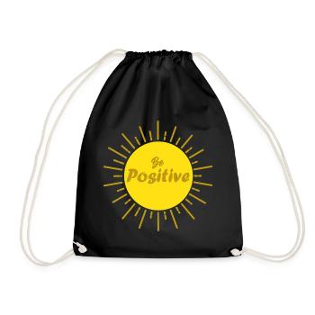 Be Positive Sun and Good Wave Positivity Gift - Drawstring Bag - black - Front
