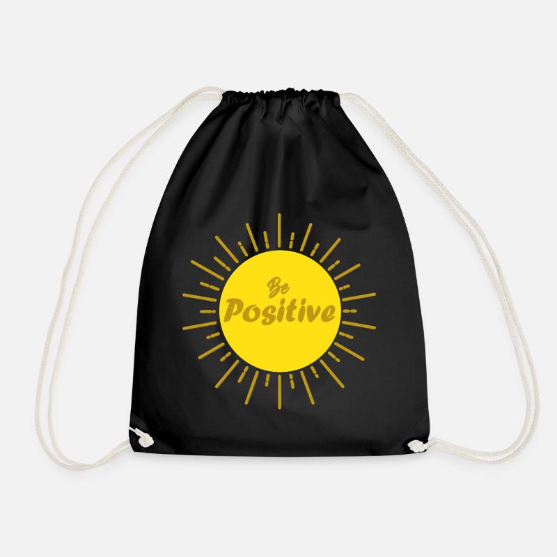 Sei positiv Sonne und gute Welle Positivität Geschenk - Turnbeutel - Schwarz