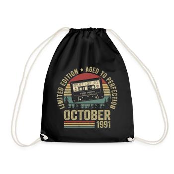 Voiture classique Octobre 1991 Cadeau d’anniversaire Octobre - Sac de sport léger - noir - Devant