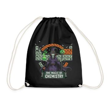 Witch with Potions and Periodic Table - Drawstring Bag - black - Front