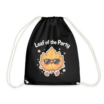 Leaf of the Party Happy Fall Harvest Autumn Leaf - Drawstring Bag - black - Front