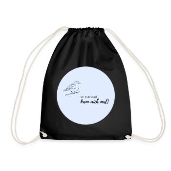 Early bird motif on light blue - Drawstring Bag - black - Front