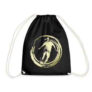 Fussballer Fussball Spieler Silhouette - Turnbeutel - Schwarz - Vorne