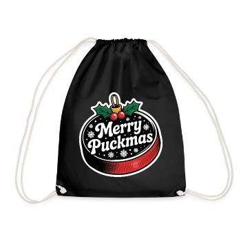 Merry Puckmas Noël Vacances Hockey - Sac de sport léger - noir - Devant