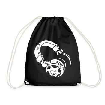 Headphone Silhouette: DJ & Music Vibes - Drawstring Bag - black - Front