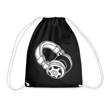 Headphone Silhouette: DJ & Music Vibes - Drawstring Bag - black - Front