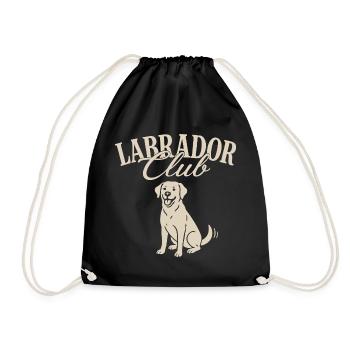 Labrador Club Illustration - Drawstring Bag - black - Front