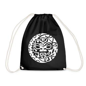 Crâne de Polynésie (blanc) - Sac de sport léger - noir - Devant