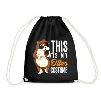 Costume de loutre drôle loutre de mer dessin animé - Sac de sport léger - noir - Devant