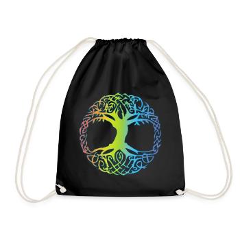 Multicolored Celtic Tree - Drawstring Bag - black - Front