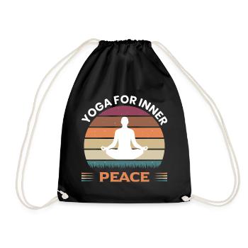 Yoga for inner peace men - Drawstring Bag - black - Front