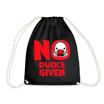 Goose No Ducks Given Middle Finger Naughty Duck Cool - Drawstring Bag - black - Front