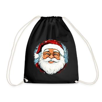 Weihnachten Weihnachtsmänner - Turnbeutel - Schwarz - Vorne