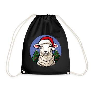Schafe Weihnachten - Turnbeutel - Schwarz - Vorne