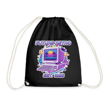 Future Retro 1985 – Conception informatique vintage - Sac de sport léger - noir - Devant