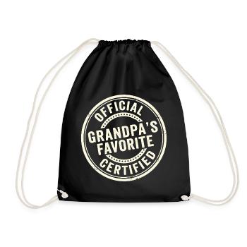 Favourite grandchild Official grandpa's favourite - Drawstring Bag - black - Front